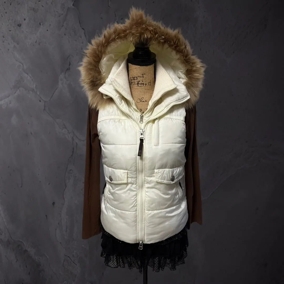 Fairy Grunge White Filled Vest Real Fur