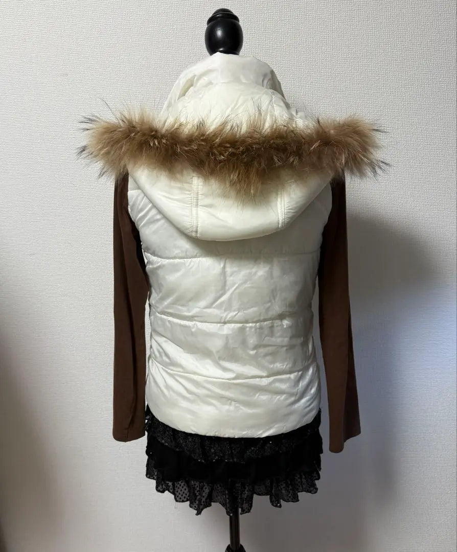 Fairy Grunge White Filled Vest Real Fur