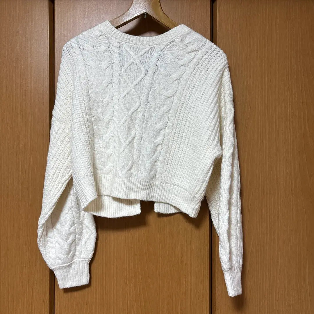 2WAY Pompon Cardigan Ems Excite White Knit