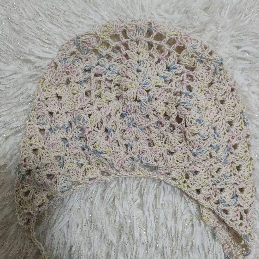 Bonnet Balaclava Babushka Head Dress Handmade Spring Summer Adult