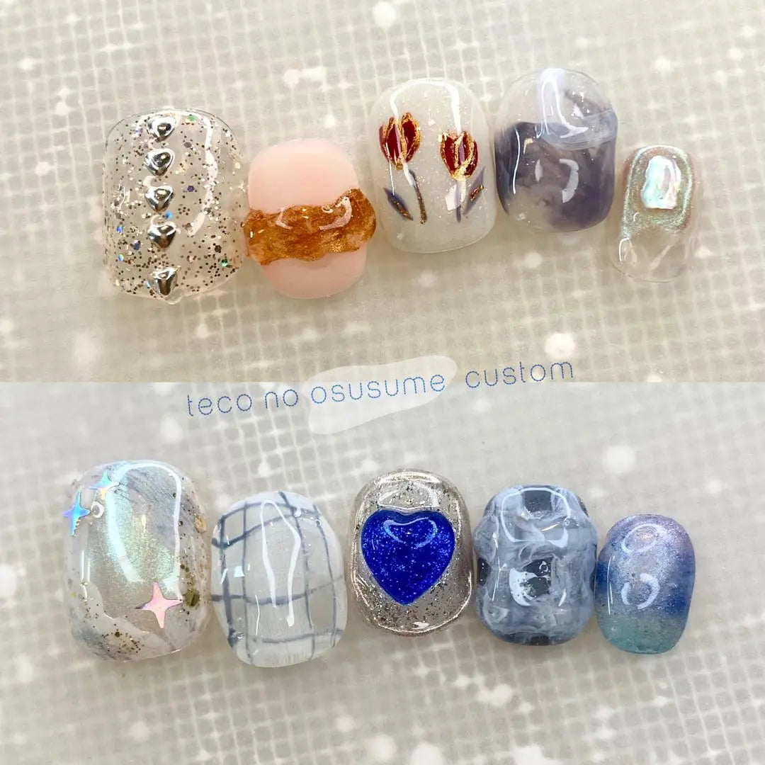 ☑︎Hitohira TULIP Nail Tip Korea Custom Nuanced Nails Unique