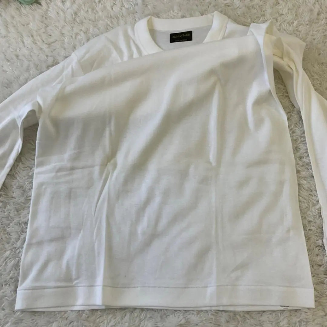 New long sleeve T-shirt, white, L, Egyptian cotton, 100% cotton, C1310