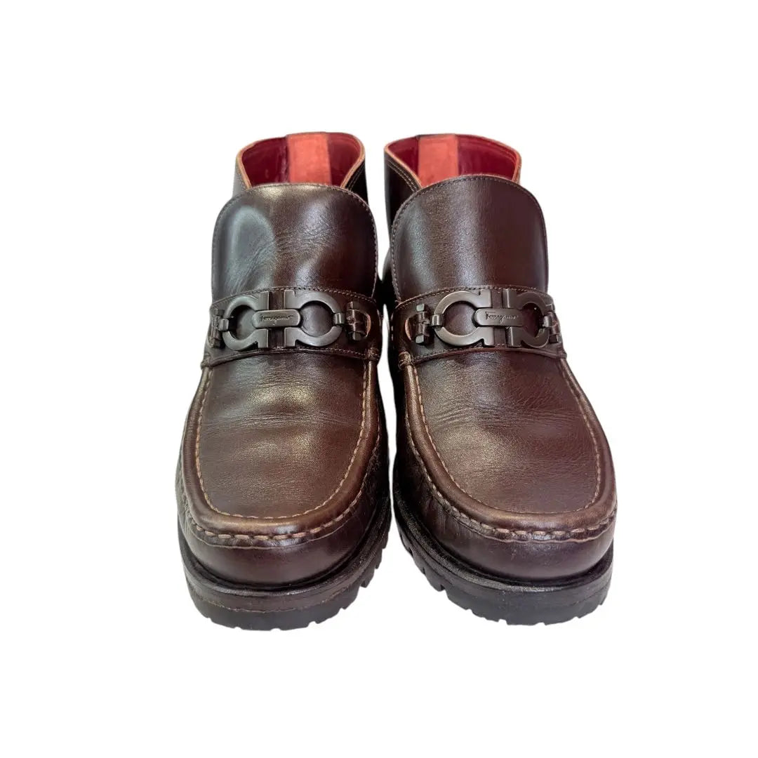 [Good condition] Salvatore Ferragamo Chaka Boots (6) Gancini Brown