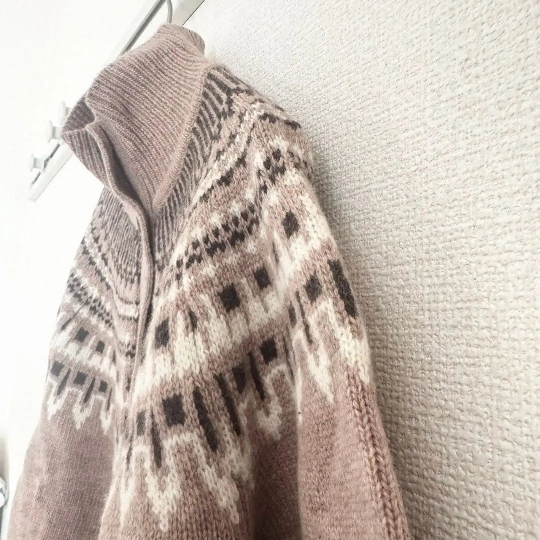 Studio Clip Nordic Pattern Knit Sweater Tops Long Sleeve Brown Winter | スタジオクリップ ノルディック柄 ニット セーター トップス 長袖 ブラウン 冬