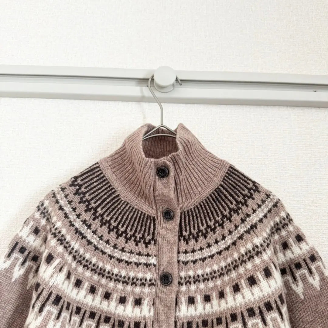 Studio Clip Nordic Pattern Knit Sweater Tops Long Sleeve Brown Winter | スタジオクリップ ノルディック柄 ニット セーター トップス 長袖 ブラウン 冬