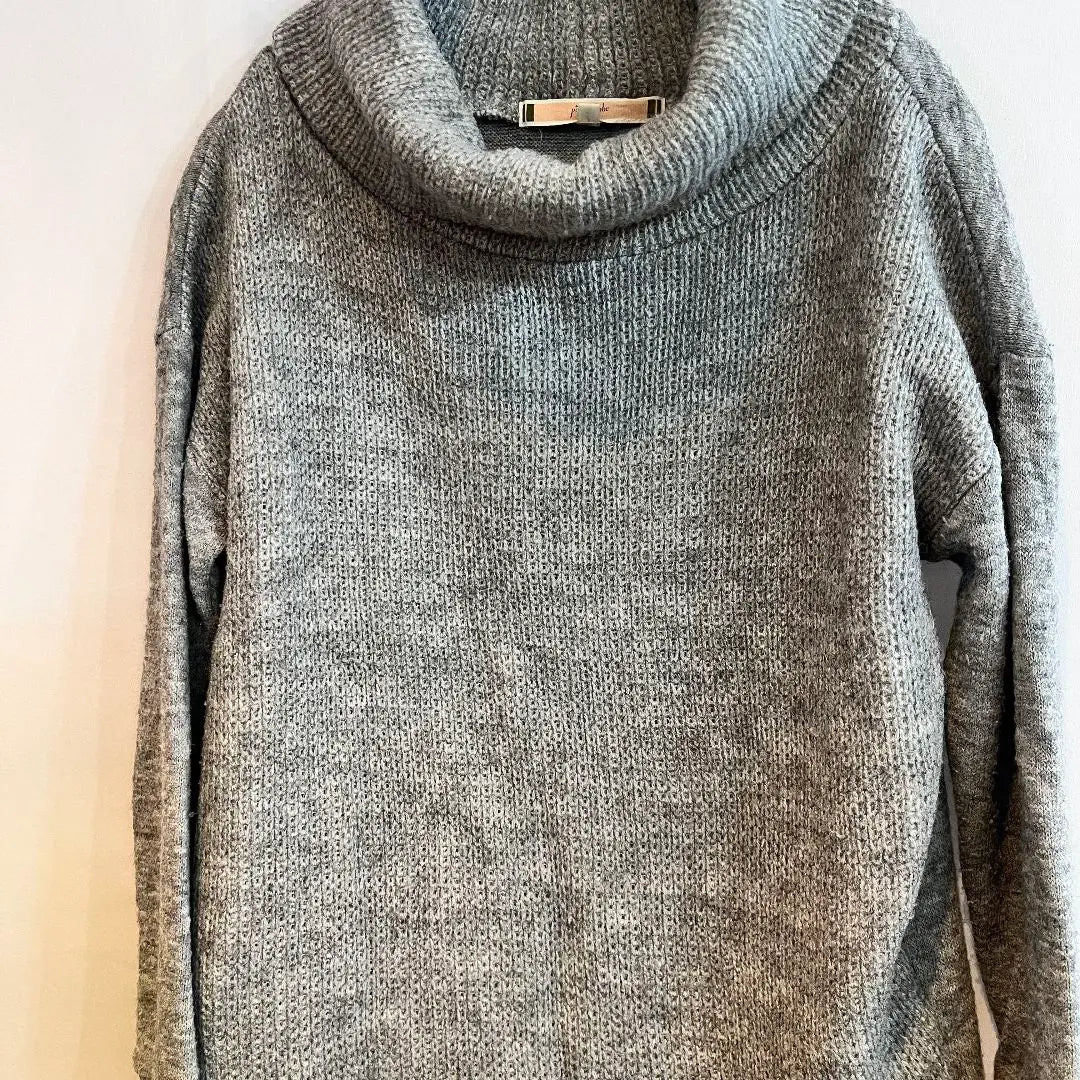 M83 Pink Adobe Grey Turtleneck Knit Sweater Long Sleeve Warm