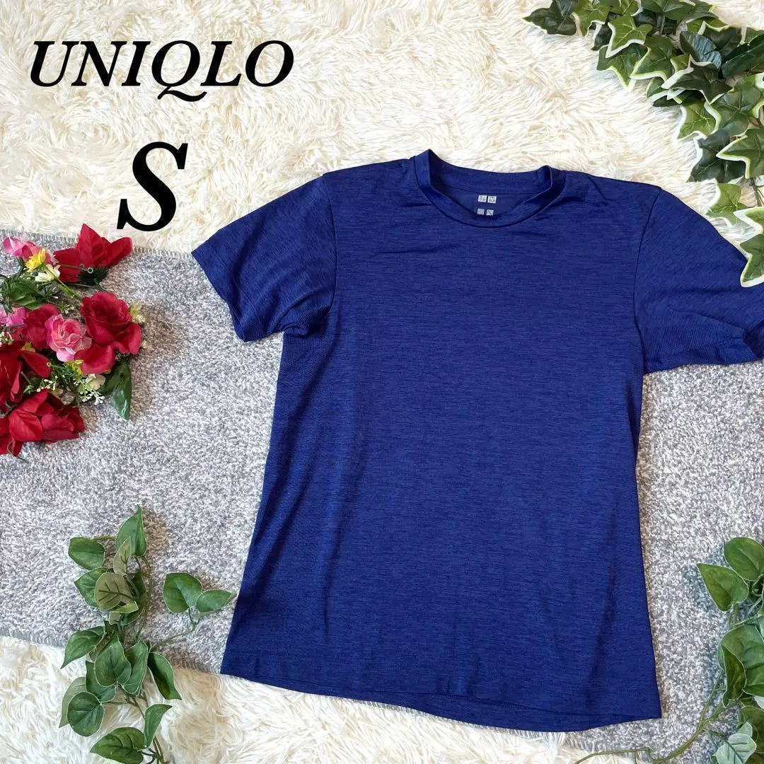 UNIQLO Short sleeves Thin blue round neck Tops Unisex Innerwear Second-hand clothing