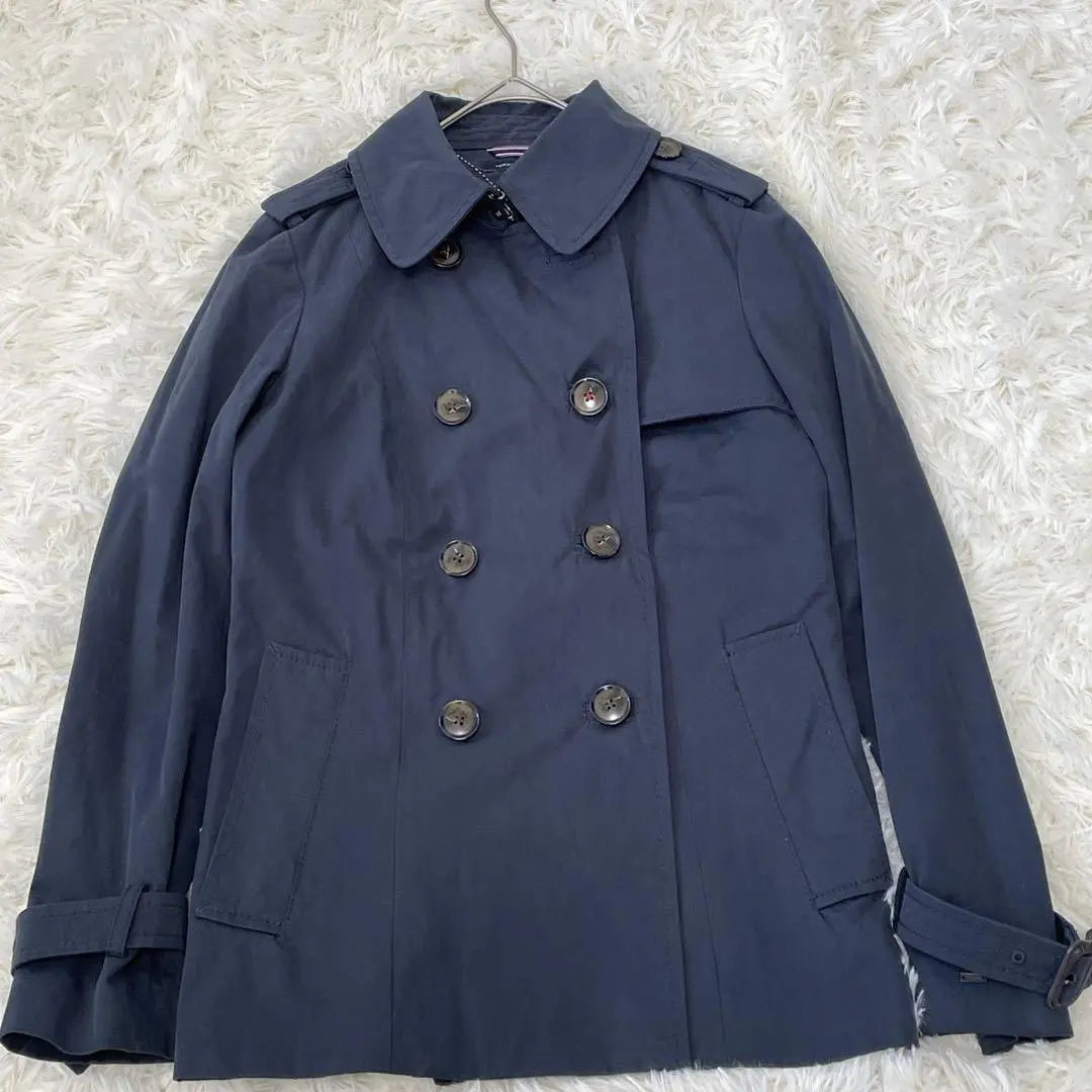 Tommy Hilfiger Peacoat Outerwear S Navy Silver Button 100% Cotton | トミーヒルフィガー ピーコート アウター S ネイビー 銀ボタン 綿100%