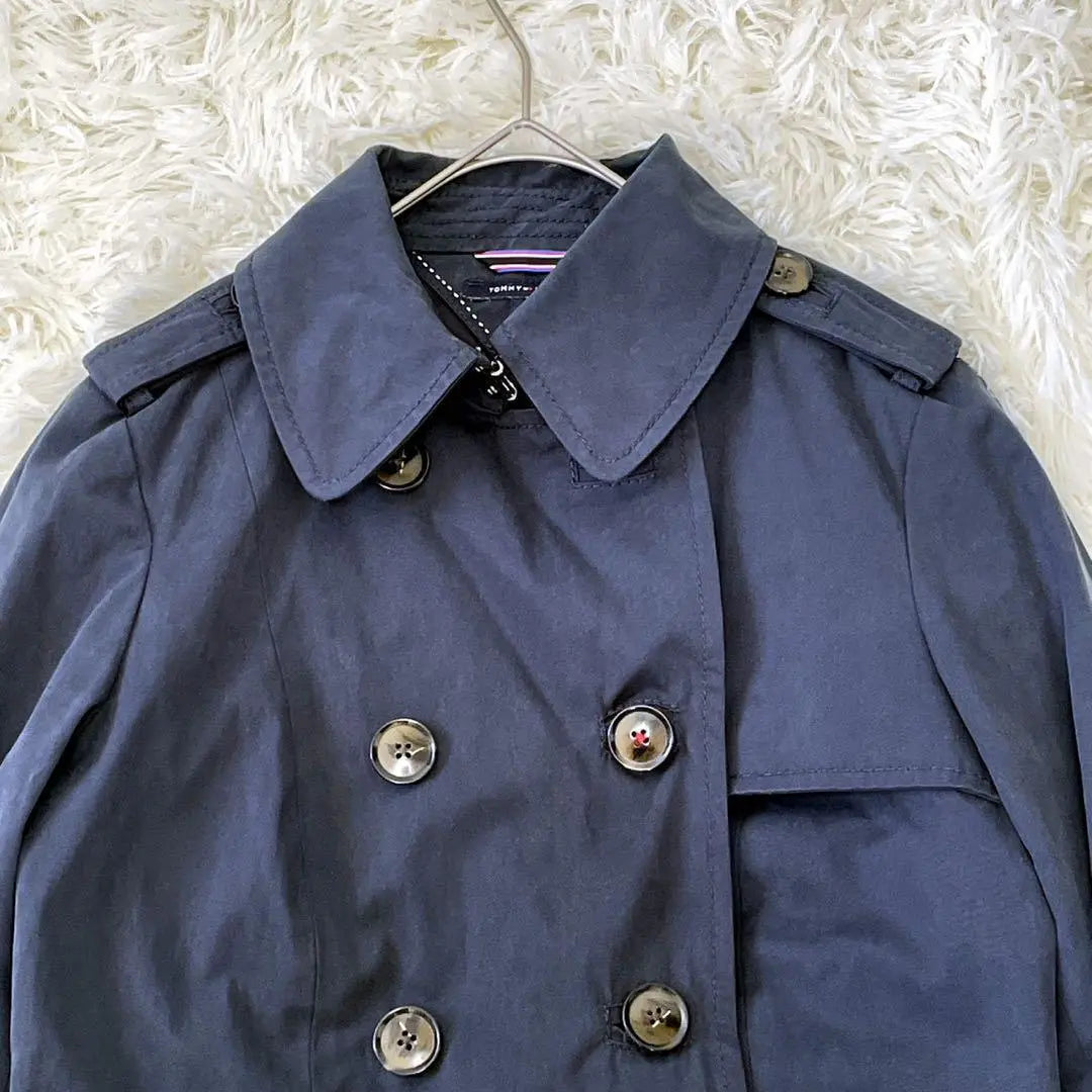 Tommy Hilfiger Peacoat Outerwear S Navy Silver Button 100% Cotton | トミーヒルフィガー ピーコート アウター S ネイビー 銀ボタン 綿100%