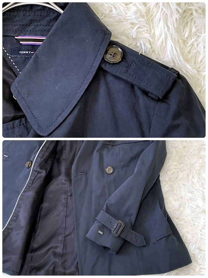 Tommy Hilfiger Peacoat Outerwear S Navy Silver Button 100% Algodón | トミーヒルフィガー ピーコート アウター S ネイビー 銀ボタン 綿100%