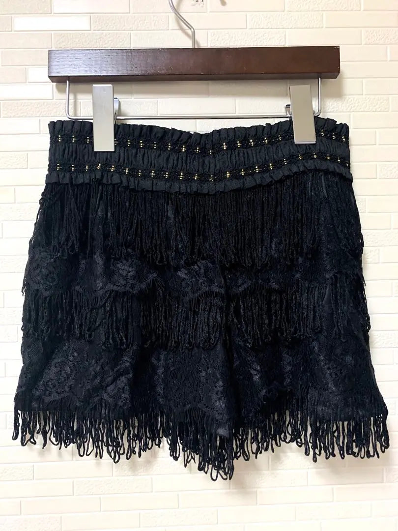 GRAZIE [Beautiful Silhouette] Fringe Shorts Lace Pants