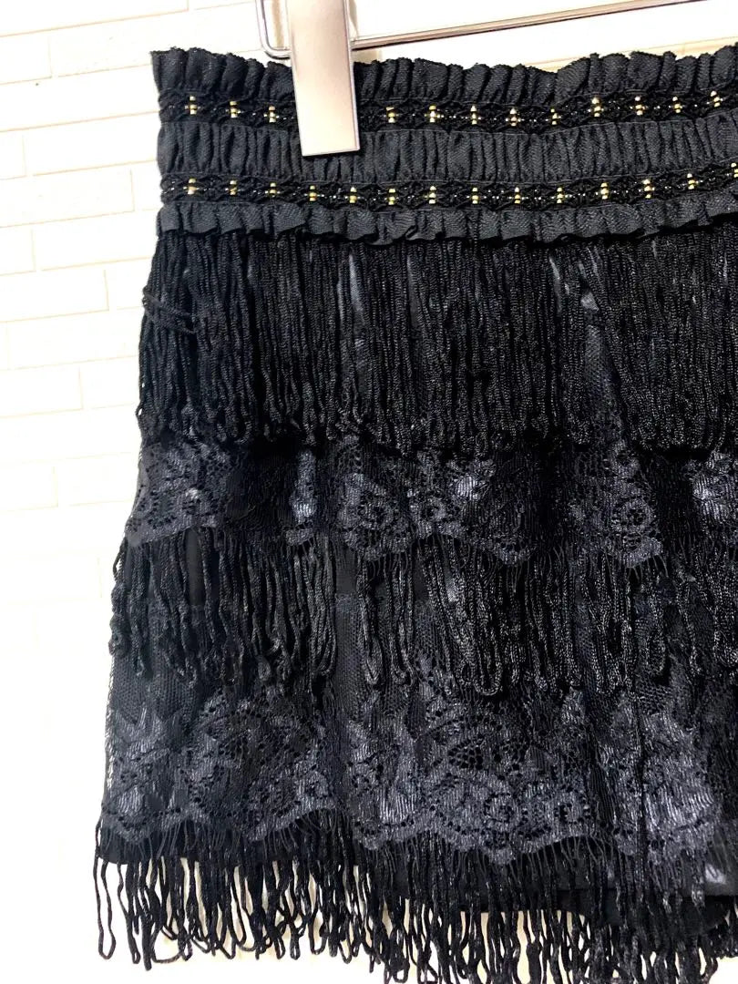 GRAZIE [Beautiful Silhouette] Fringe Shorts Lace Pants