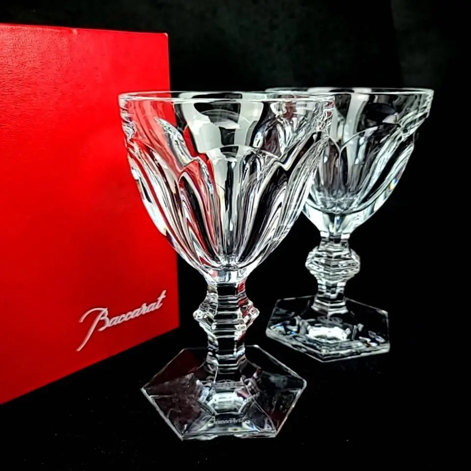 ♪ Buen producto ♪ Copa de vino Baccarat Arcour 2 cajas de cliente | ♪良品♪バカラ アルクール ワイングラス 2客 箱つき