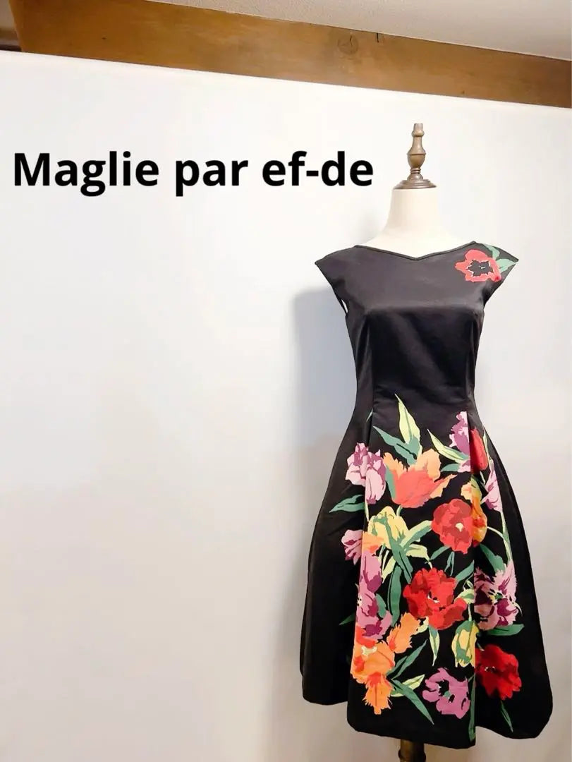 [Beauty] Maglie PAR EF-DE Floral pattern dress 351 | 【美品】Maglie par ef-de お花柄ワンピース351