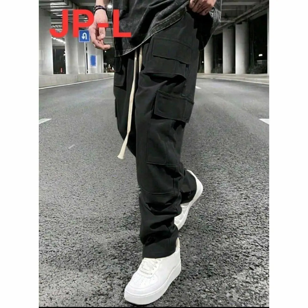 [JP-L] Men's Cargo Pants Black