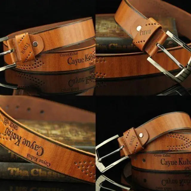 [Reasonable] Vintage-style leather men's belt brown coffee black