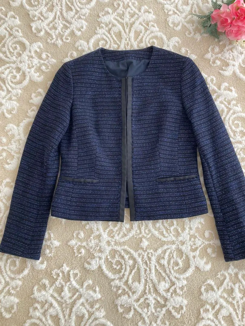 ★Good condition★ Mom's suit, ceremony, graduation, graduation, entrance, no collar, tweed