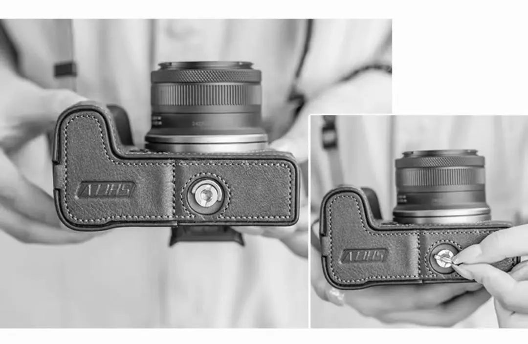 Genuine leather camera case for Canon R10