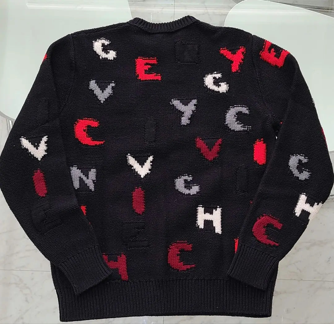 GIVENCHY Navy Knit Sweater with Logo