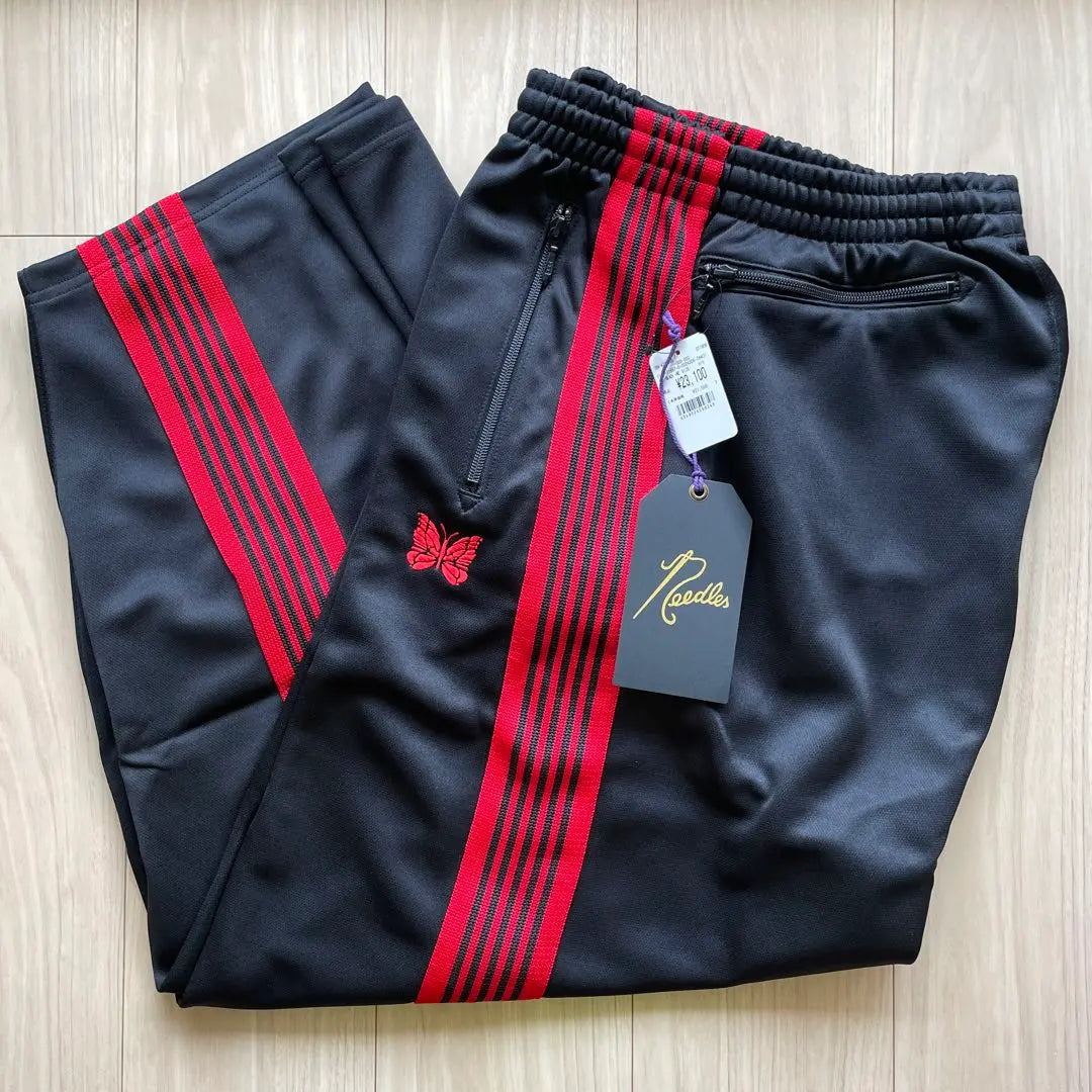 Black Red Hizadel Needles Track Pants