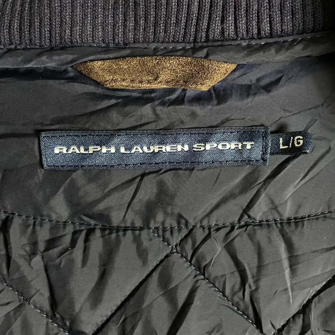 Chaleco deportivo acolchado Ralph Lauren con logotipo bordado en azul marino, talla S para mujer