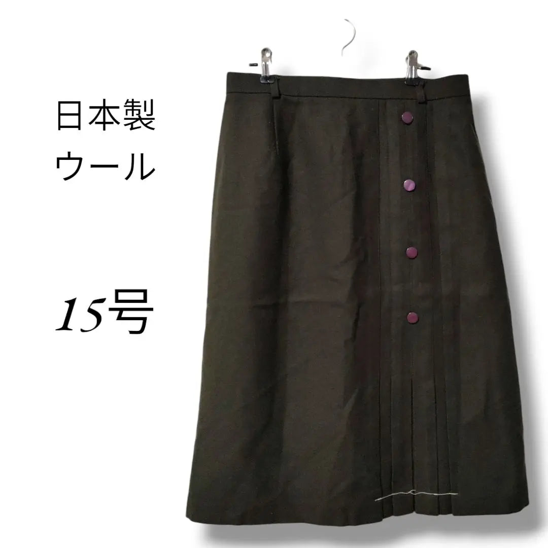 Under-knee skirt, wool, made in Japan, size 15, XXL