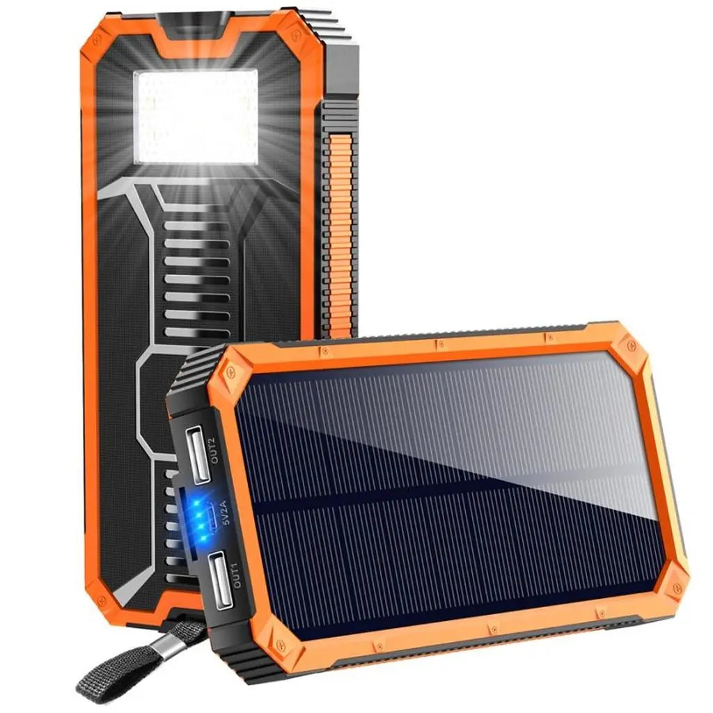 ☆Orange☆20000mAh Solar Battery Solar Charger Solar Panel