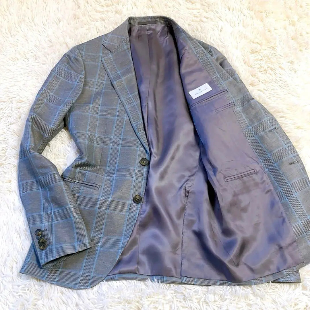 [Silk Linen] STRASBURGO Tailored 48 Glen Check