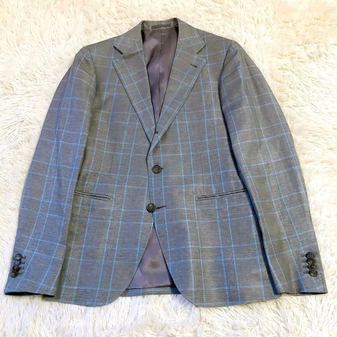 [Silk Linen] STRASBURGO Tailored 48 Glen Check