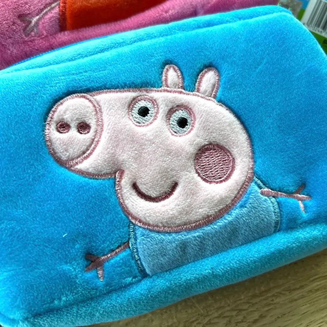 Peppa Pig Pouch Case Bag Fluffy Character Girl 2 pieces