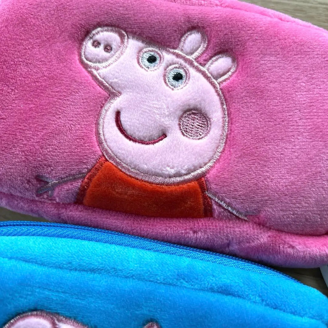 Peppa Pig Pouch Case Bag Fluffy Character Girl 2 pieces