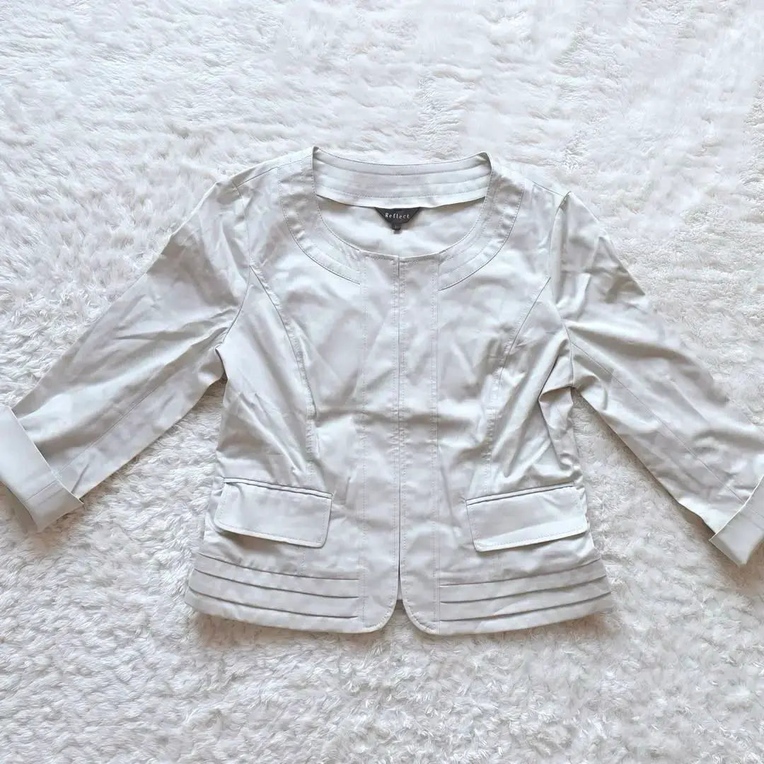 ♡Reflect♡7/4 length no collar thin 3-tier ruffled jacket hook size 11