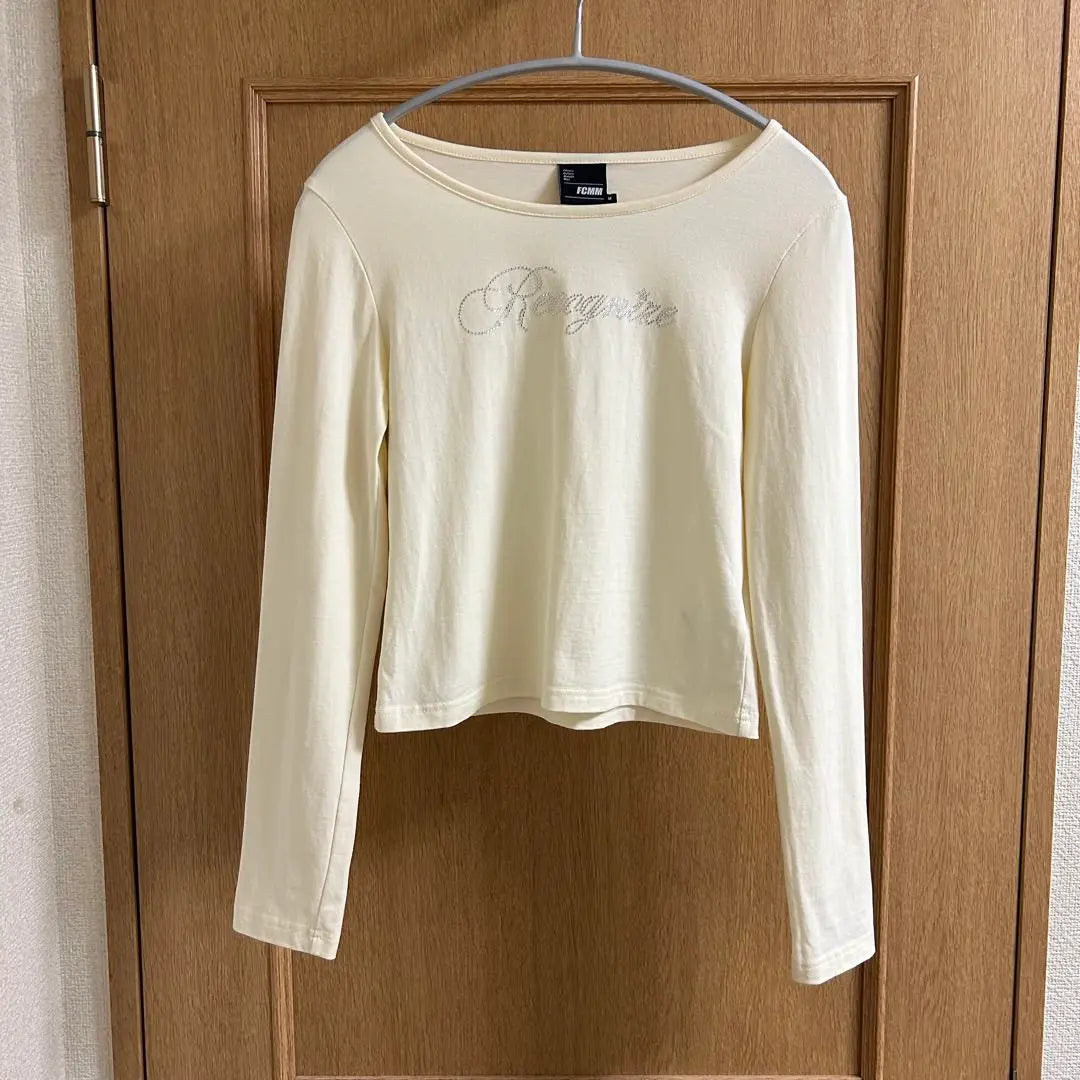 FCMM Rhinestone Long Sleeve T White M Size | FCMM ラインストーンロングスリーブT ホワイト　Mサイズ