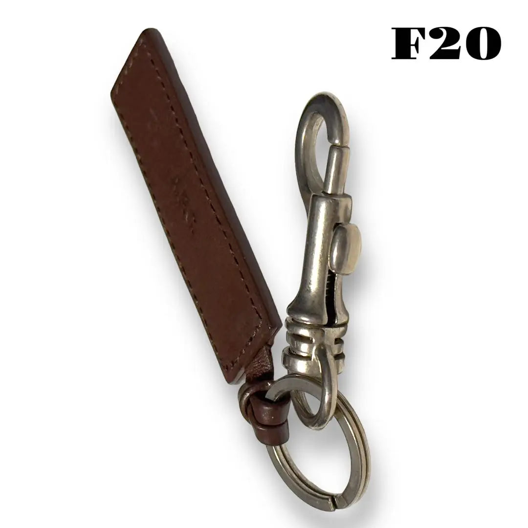 ★Limited listing★ A.P.C Keyring Keychain Hook Leather Tag Silver Brown