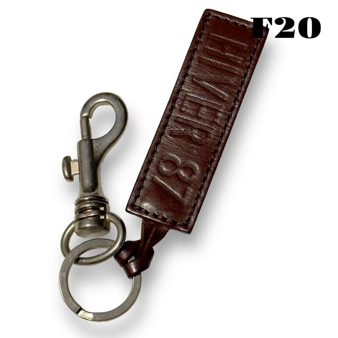 ★Limited listing★ A.P.C Keyring Keychain Hook Leather Tag Silver Brown