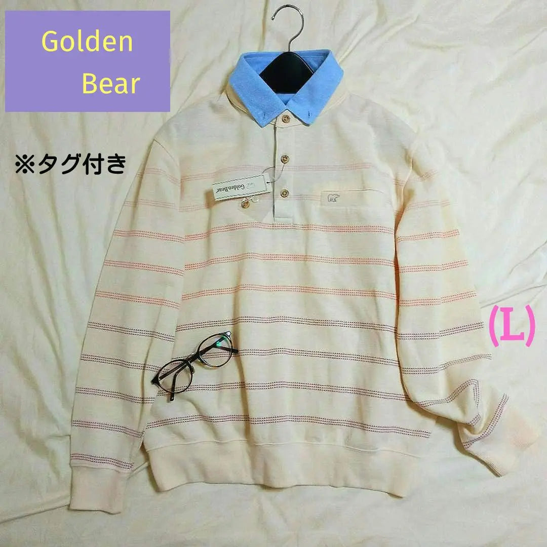 [Tag included] Colden Bear shirt collared spring knit embroidered logo (L)