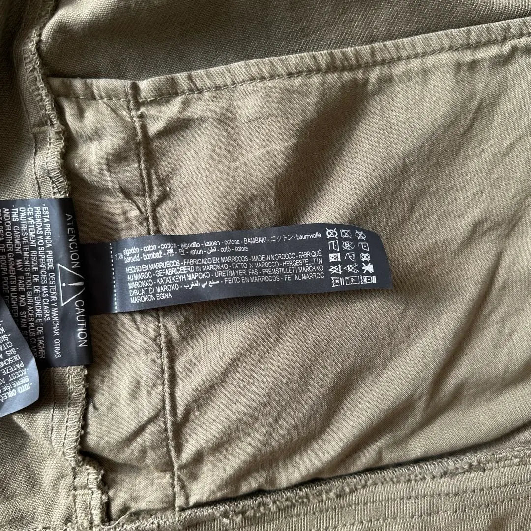 [Good condition] ZARA Contrast Jacket Men's Khaki Size L Motorcycle