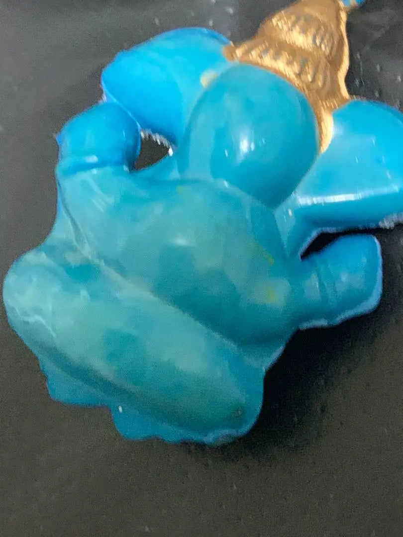 Ganesha Elephant Keychain Blue Light Blue Retro