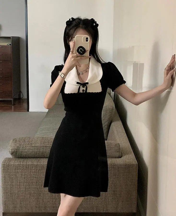 Large size women's dress monotone spring/summer autumn new short sleeve