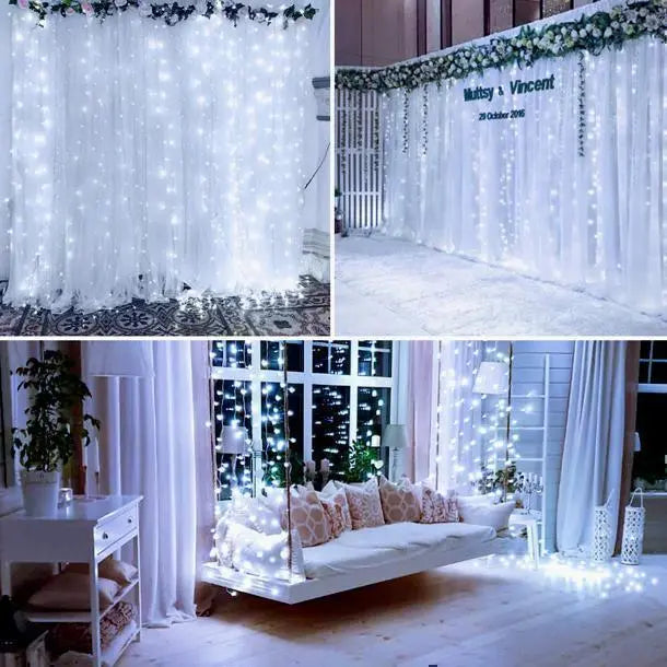 ★✨Low price✨★Illumination light, sound reaction, curtain light, 3x2m, white