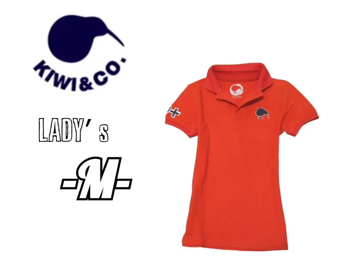 Women's M◇KIWI&CO◇Short-sleeved polo shirt, orange | レディースM◇KIWI&CO◇半袖ポロシャツ オレンジ