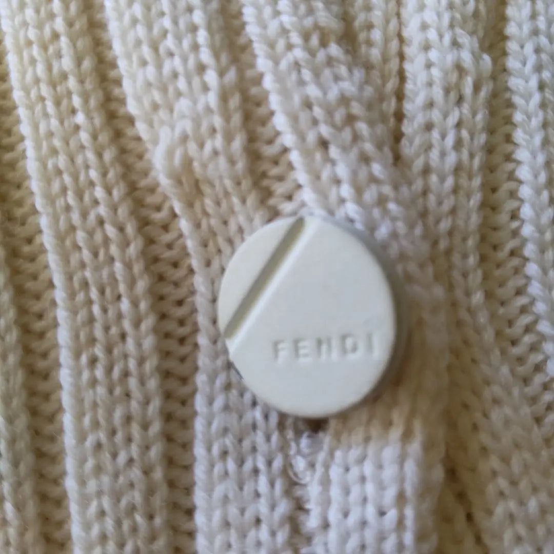 Nuevo cárdigan largo FENDI blanco mujer L