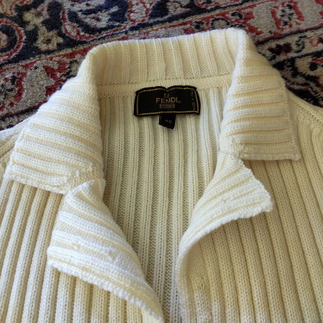 New FENDI long cardigan white women's L