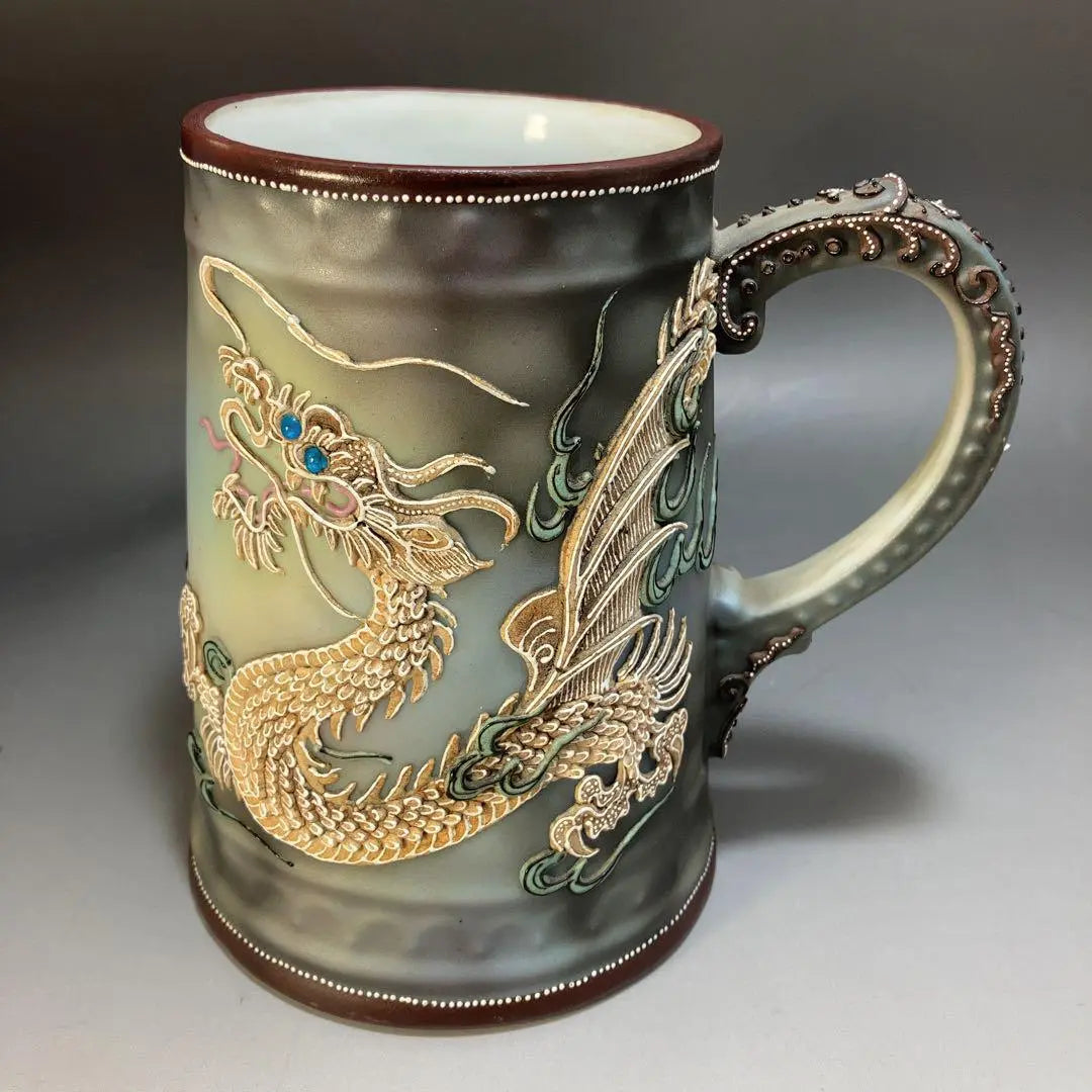 Jarrón revitalizante con forma de taza de dragón de Noritake de 14 cm de altura, raro, de 1823