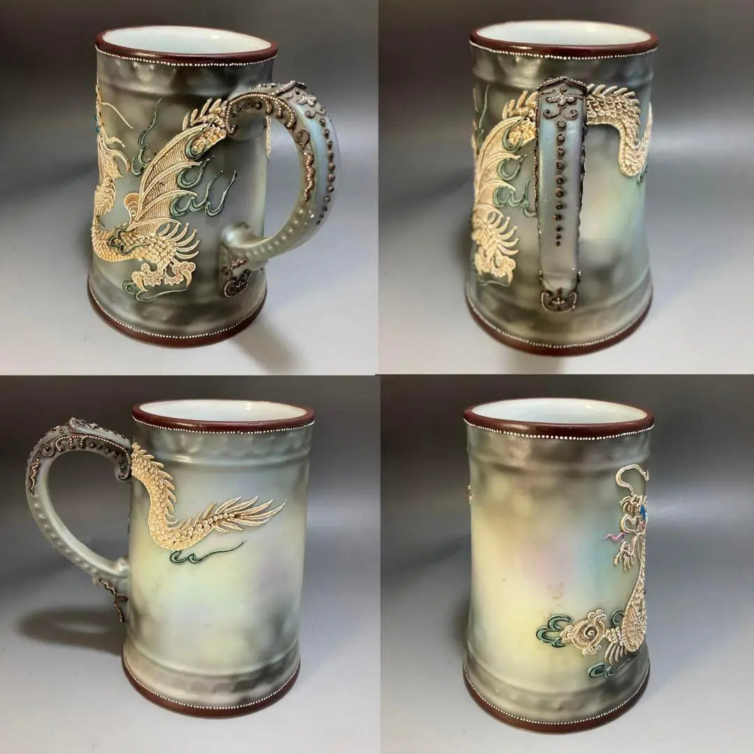 Jarrón revitalizante con forma de taza de dragón de Noritake de 14 cm de altura, raro, de 1823