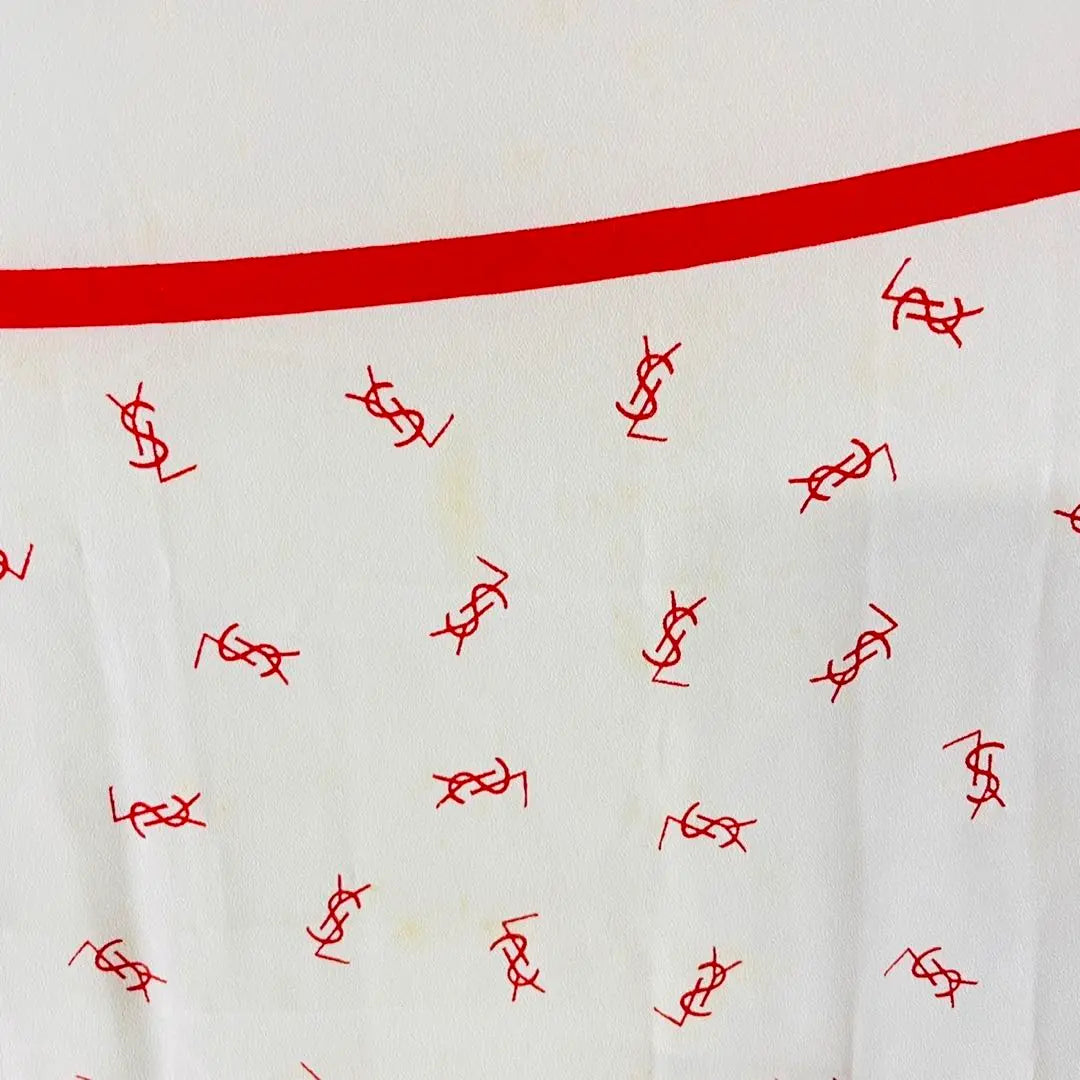 [YSL] Bufanda Rojo Blanco Odai Bandana BM | 【YSL】 スカーフ レッド ホワイト 大判 バンダナ BM