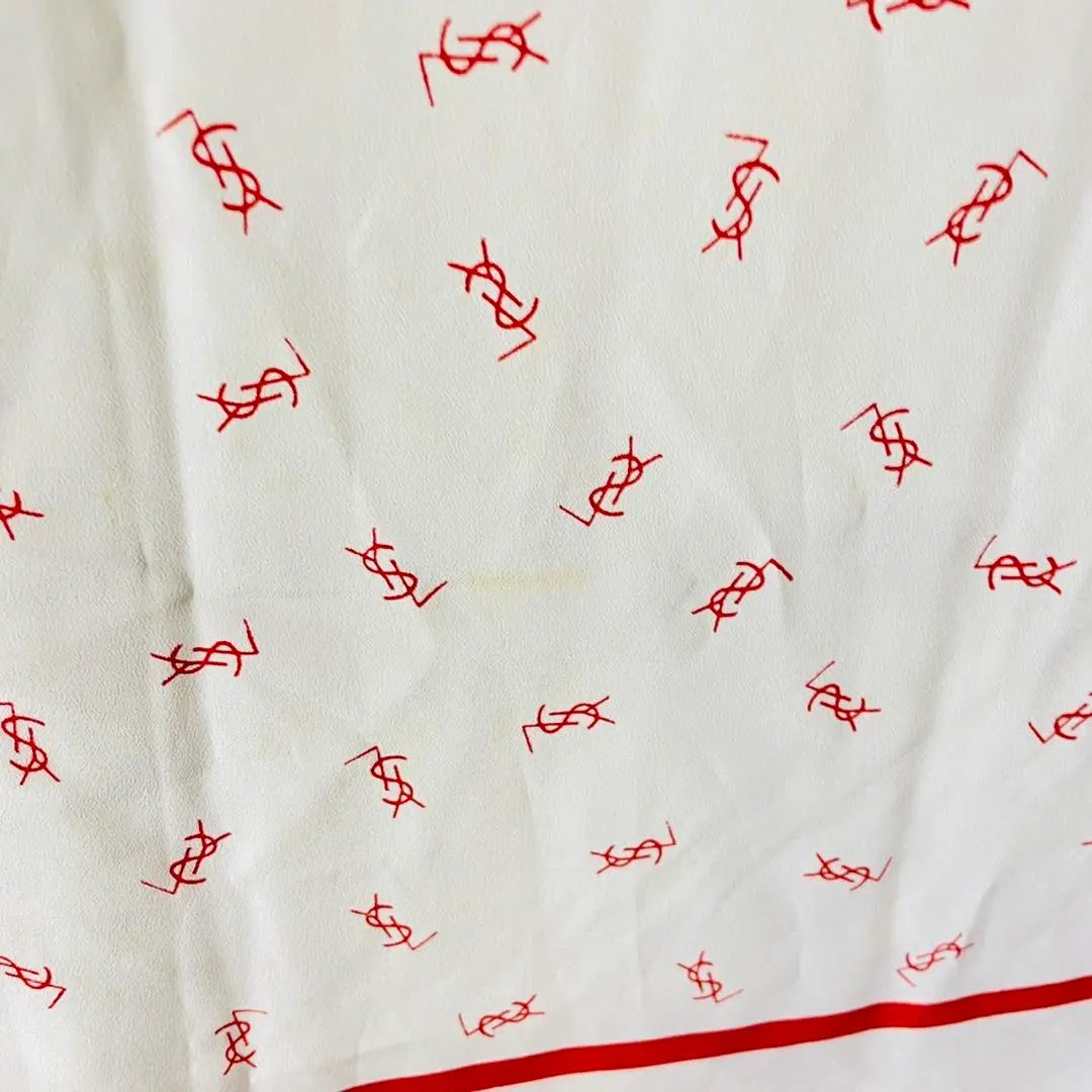 [YSL] Scarf Red White Odai Bandana BM | 【YSL】 スカーフ レッド ホワイト 大判 バンダナ BM