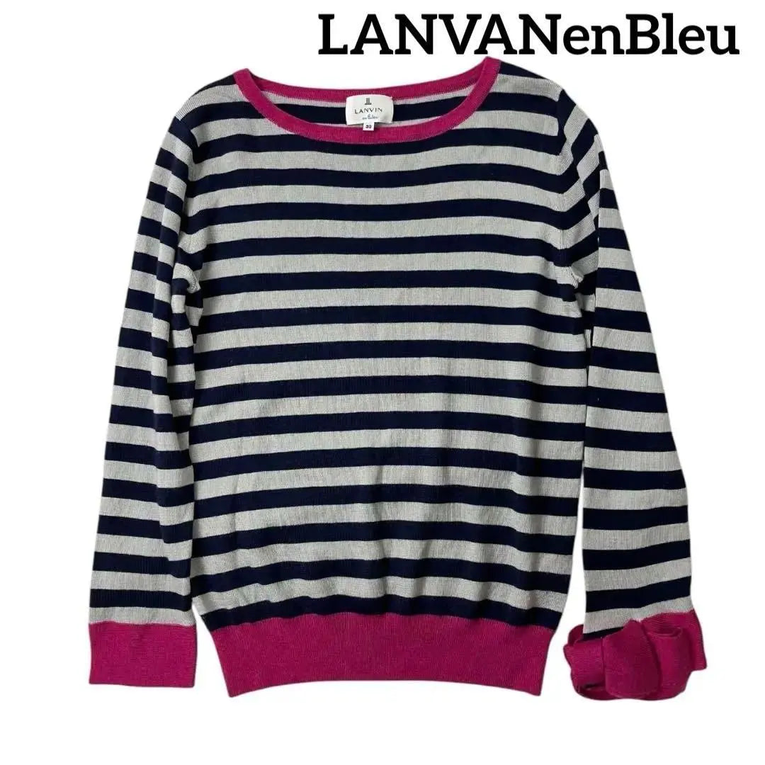 Lanvin on Blue Knit Pink 38 (Size M) Border with left sleeve rippon