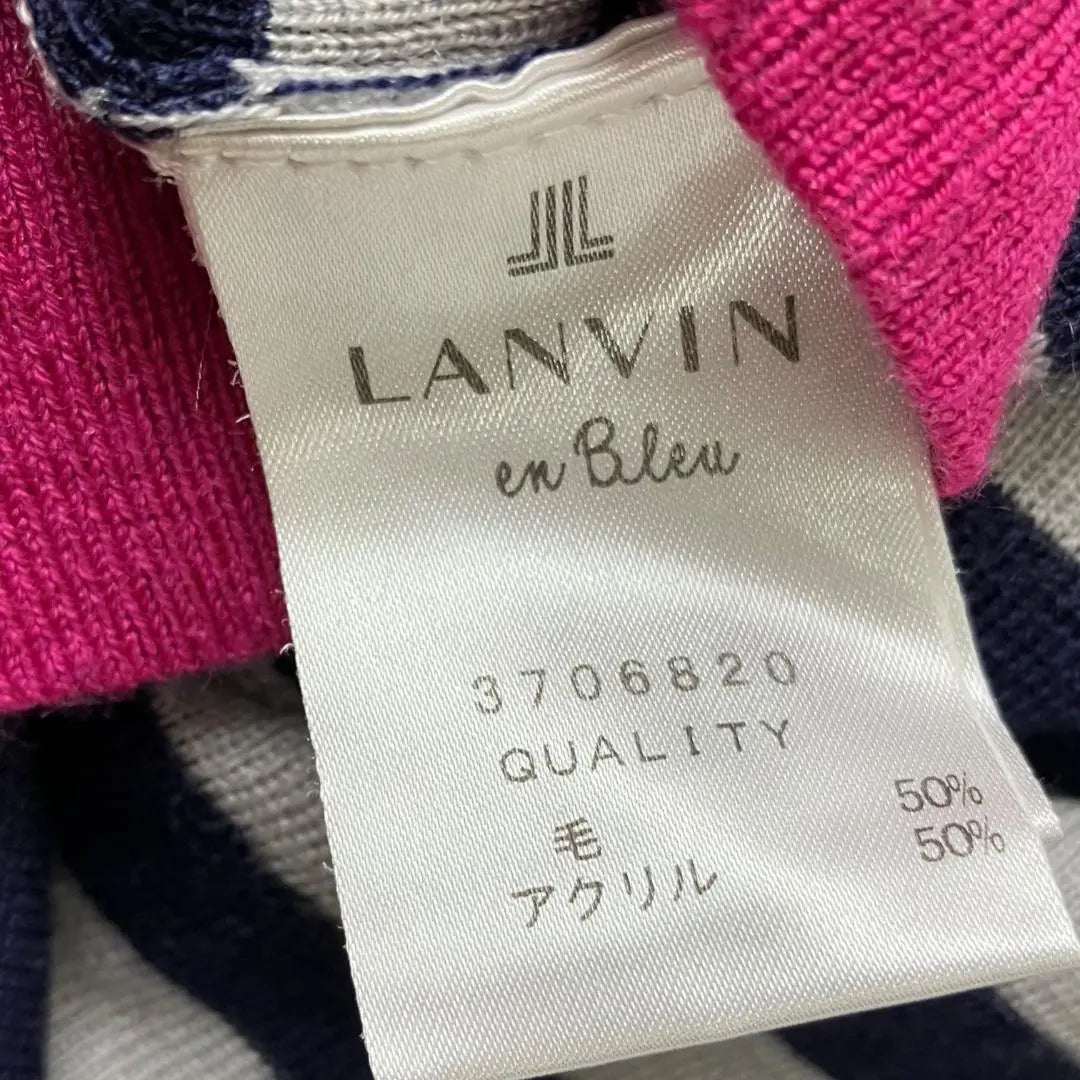 Lanvin on Blue Knit Pink 38 (Size M) Border with left sleeve rippon