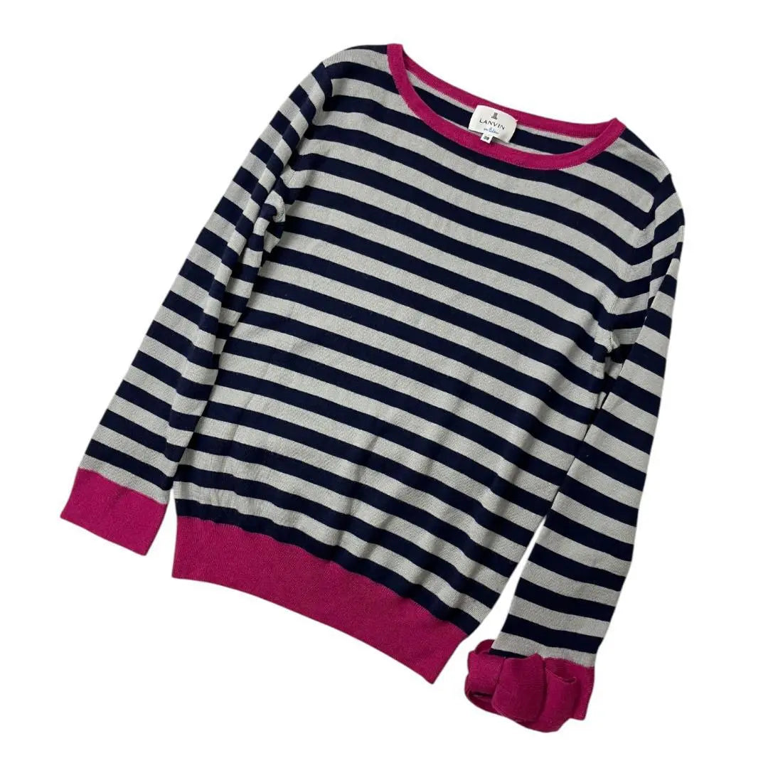 Lanvin on Blue Knit Pink 38 (Size M) Border with left sleeve rippon